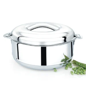 Mahaa Iris Stainless Steel Casserole, Double-Wall Insulated Hot Box with Lock Lid, Food Warmer for Rice, Curries, Rotis